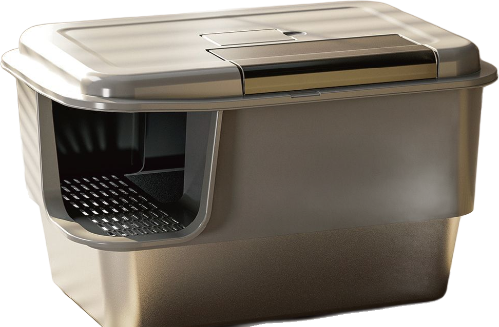 Front-lifting transparent lid stainless steel litter box — MP-HT038