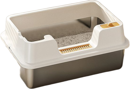 With scoop and front grate stainless steel litter box — MP-HT043
