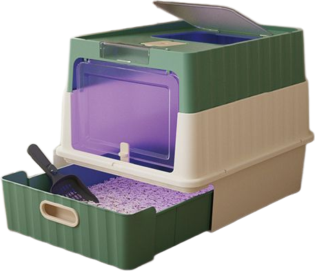 Transparent-lid square litter box — MP-HT056
