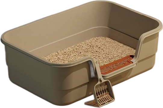 Half-guard with hanging scoop litter box — MP-HT078