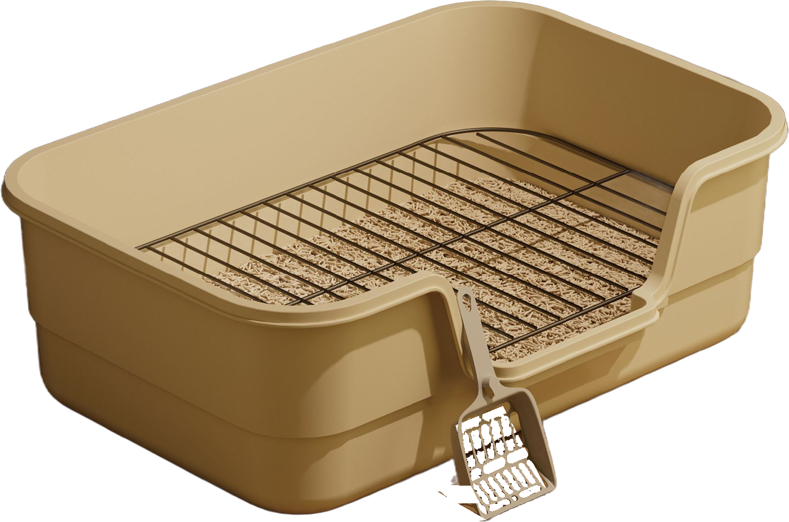 Rounded half-guard wire-mesh dog toilet tray — MP-HT138