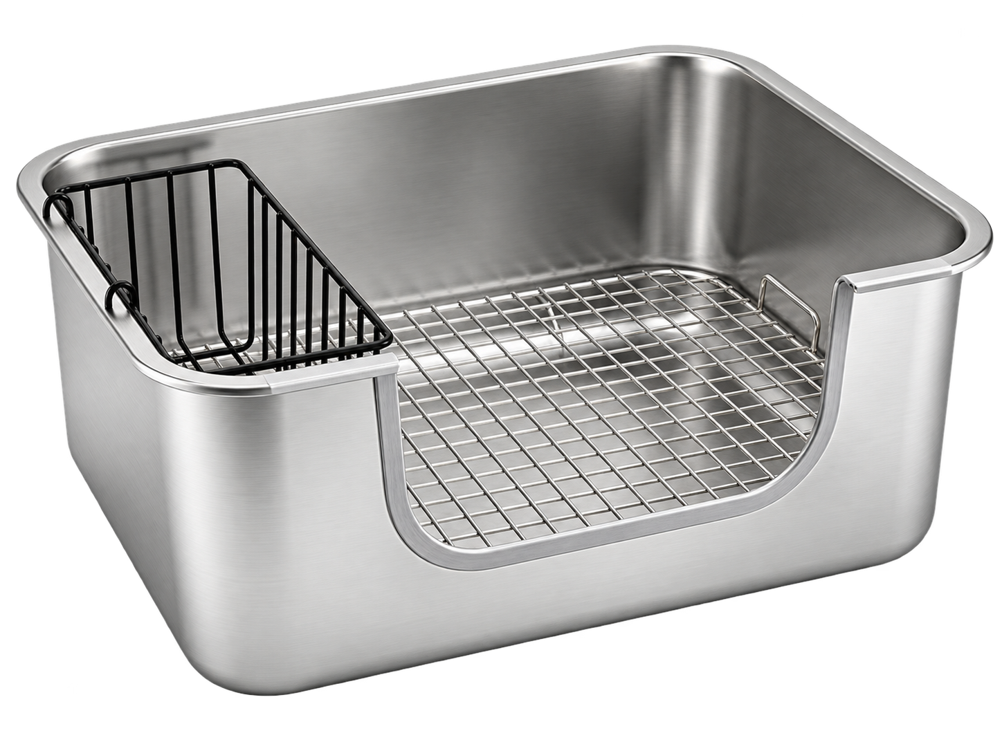 Low-entry dog toilet tray (with wire rack and hay cage) — MP-L84