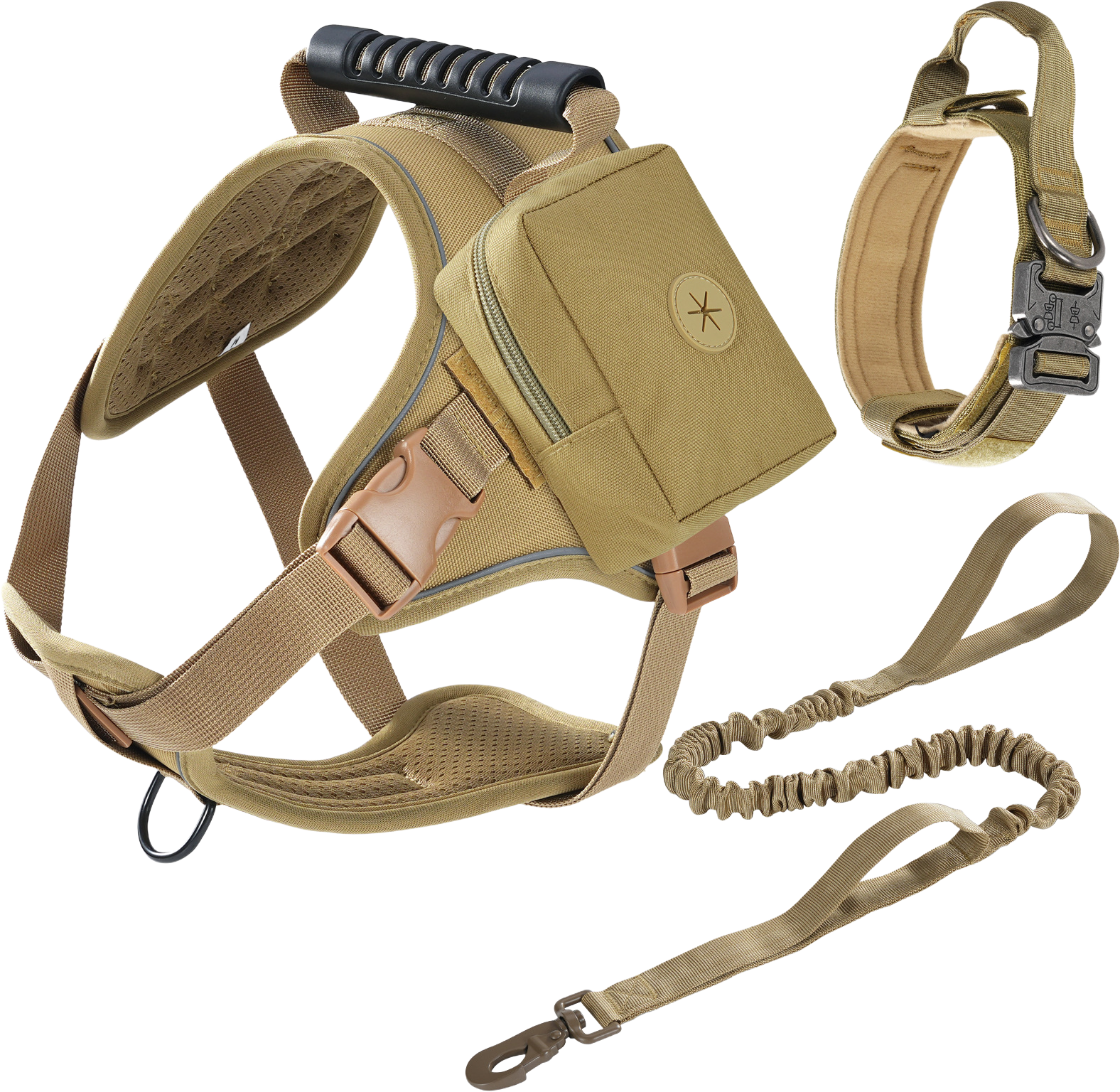 905 Tactical Harness, Collar, Leash and Side Pouch Set — MP-X206