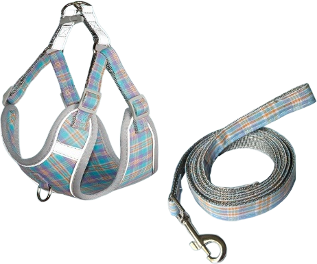 X13 plaid harness and leash 2-piece set (X) — MP-X491