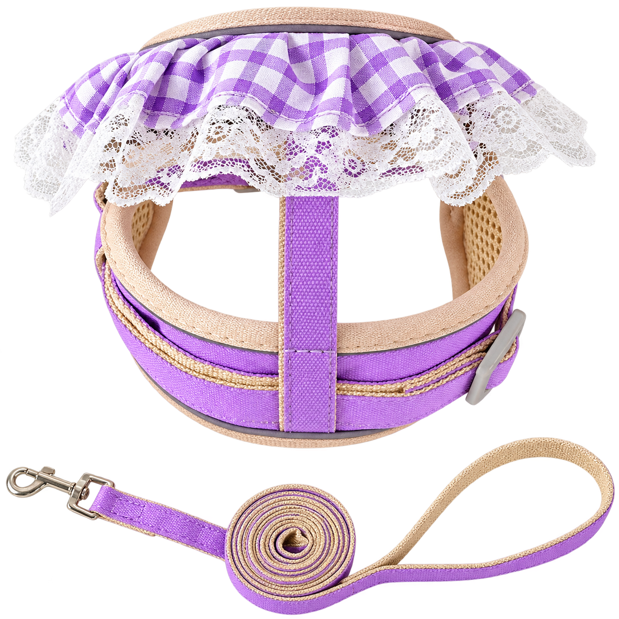A8 scalloped harness and leash 2-piece set — MP-X540