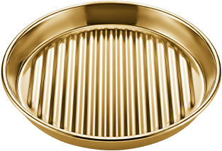 Gold-tone wave shallow feeding dish (with silicone) — PM-PC217