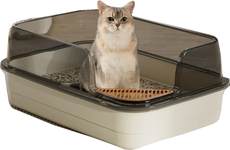 Transparent square guard litter box — MP-HT082