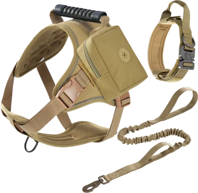 905 Tactical Harness, Collar, Leash and Side Pouch Set — MP-X206