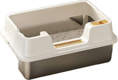With scoop and front grate stainless steel litter box — MP-HT043