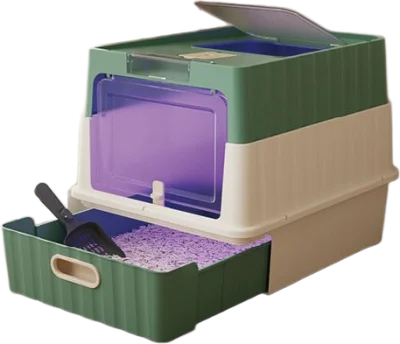 Transparent-lid square litter box — MP-HT056