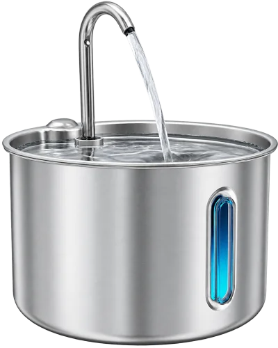 Plug-in tap-style flow stainless steel pet water fountain — MP-S12