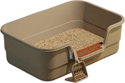 Half-guard with hanging scoop litter box — MP-HT078