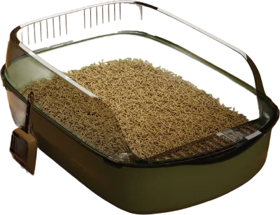 Transparent guard oval round litter box — MP-HT079
