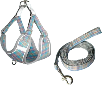 X13 plaid harness and leash 2-piece set (X) — MP-X491
