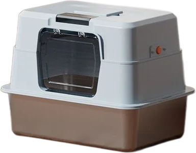 Square lid fully enclosed stainless steel litter box — MP-HT039