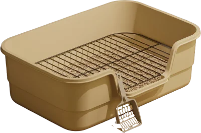 Rounded half-guard wire-mesh dog toilet tray — MP-HT138