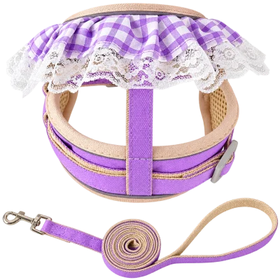 A8 scalloped harness and leash 2-piece set — MP-X540