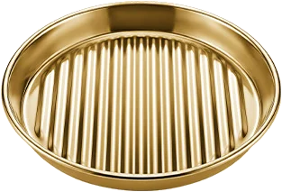 Gold-tone wave shallow feeding dish (with silicone) — PM-PC218