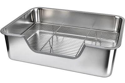 Low-entry dog toilet tray (with wire rack) — MP-L85